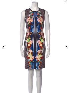 Clover Canyon Blue Multi Floral Sheath Dress